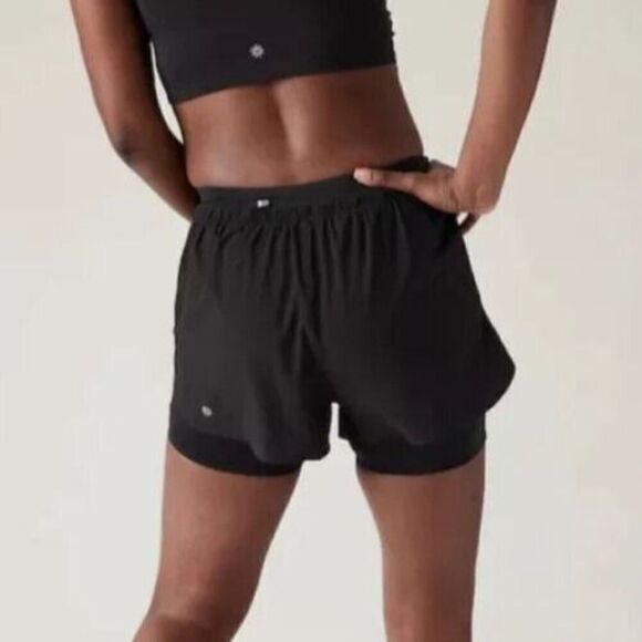 Athleta S/586789-02 Women's 2XS Black Mile Marker 2-in-1 Shorts - Picture 11 of 12
